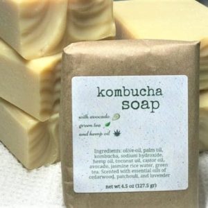 vegan kombucha soap with avocado, green tea, & hemp oil